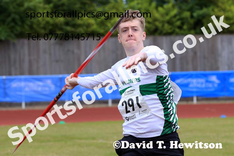 Senior Mens javelin 2024 Northern Senior and Under-20s Track and Field Champs, Middlesbrough.  Photo: David T. Hewitson/Sports for All Pics